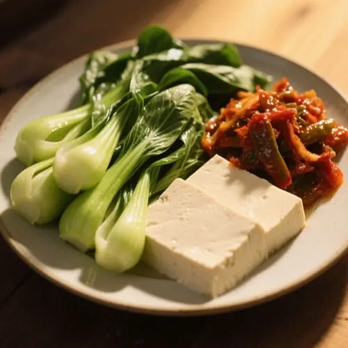 菜心、豆腐與鹹菜