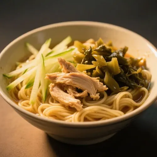 鹹菜蘿蔔絲雞絲麵